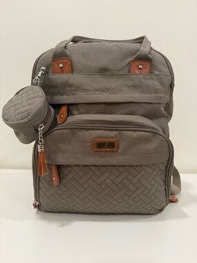 Diaper Bag with Leather Trim